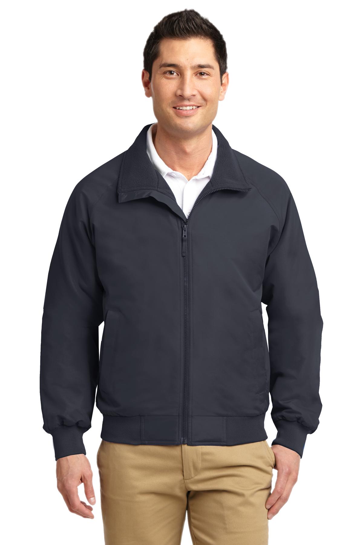 Front View of Batlshp Grey Port Authority Charger Jacket. J328