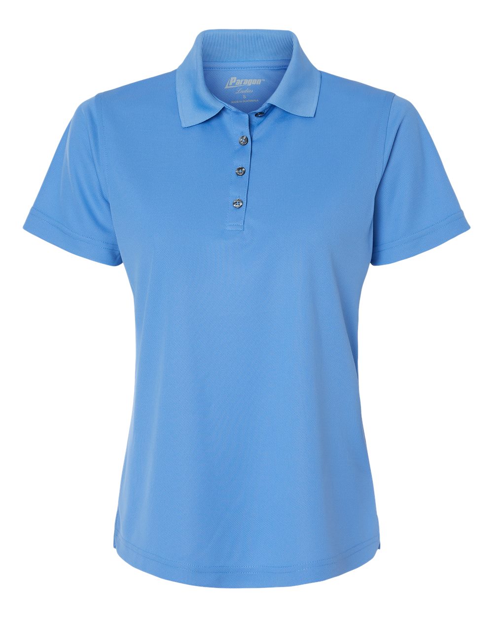 Front View of Bimini Blue Women's Saratoga Performance Mini Mesh Polo - 104