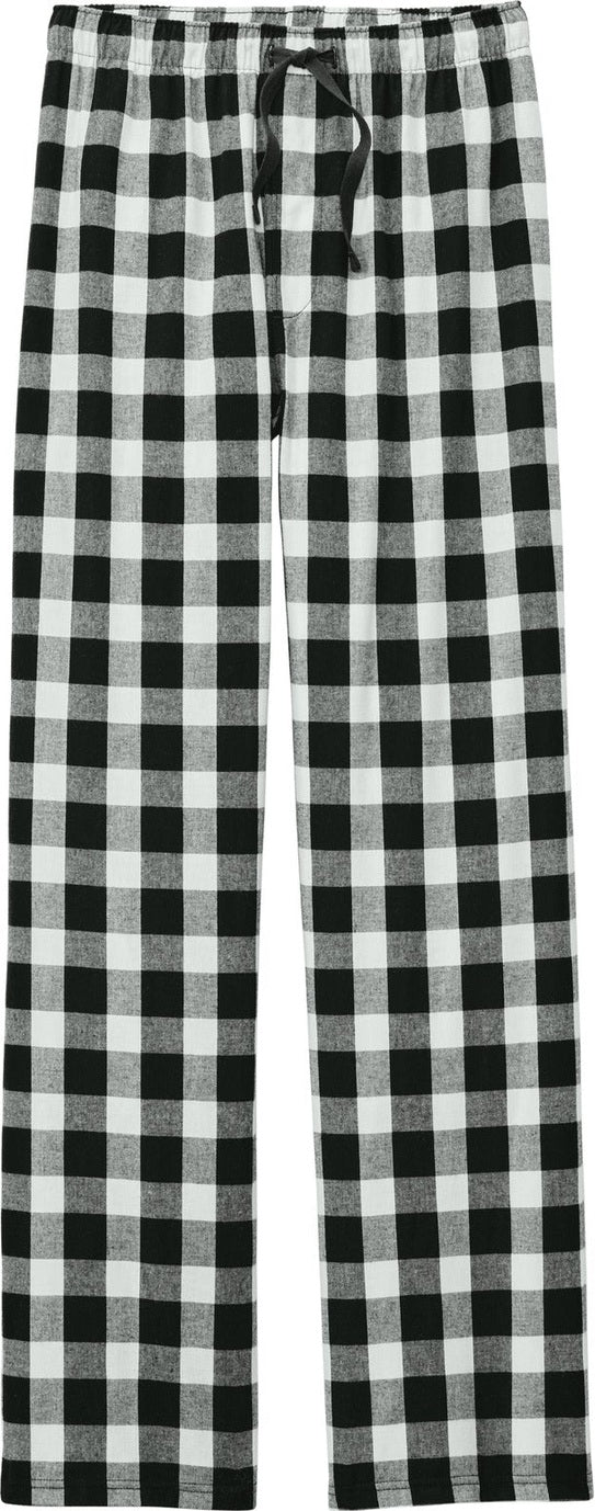 Front View of Bk/WBfflCk District Flannel Plaid Pant. DT1800