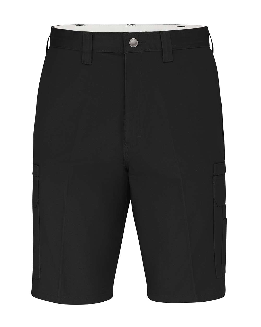 Front View of Black 11" Industrial Cotton Cargo Shorts - Extended Sizes - LR33EXT