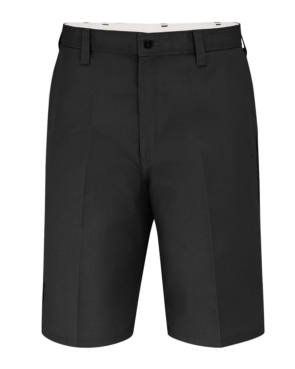 Front View of Black 11" Industrial Flat Front Shorts - Extended Sizes - LR30EXT