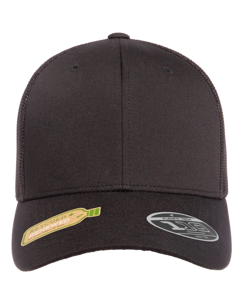 Front View of Black 110® Recycled Mesh Cap - 110R