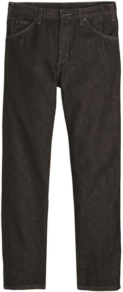 Front View of Black - 34I Industrial Jeans - C993