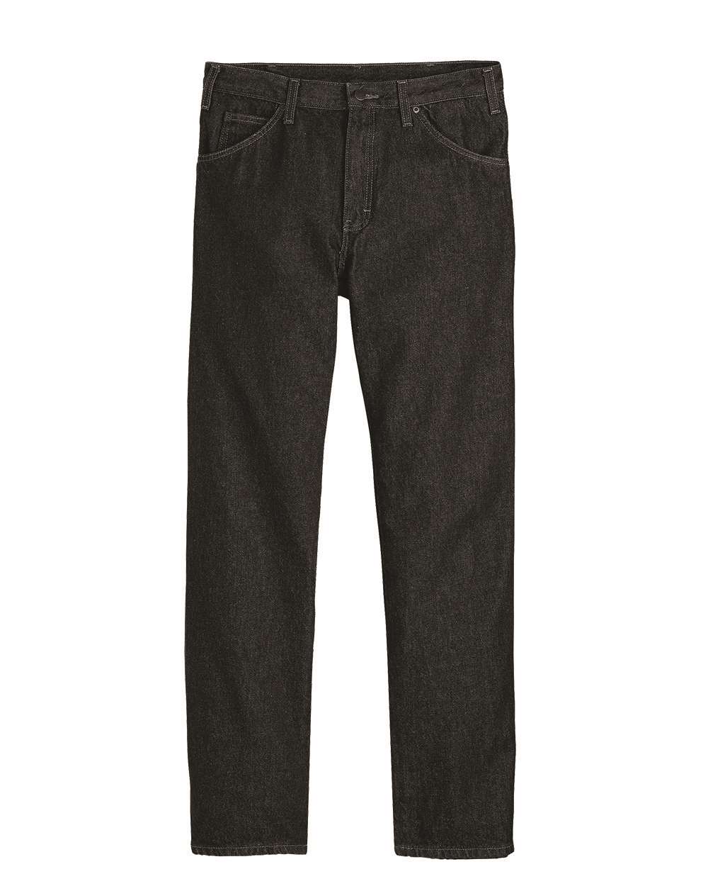 Front View of Black - 34I Industrial Jeans - C993