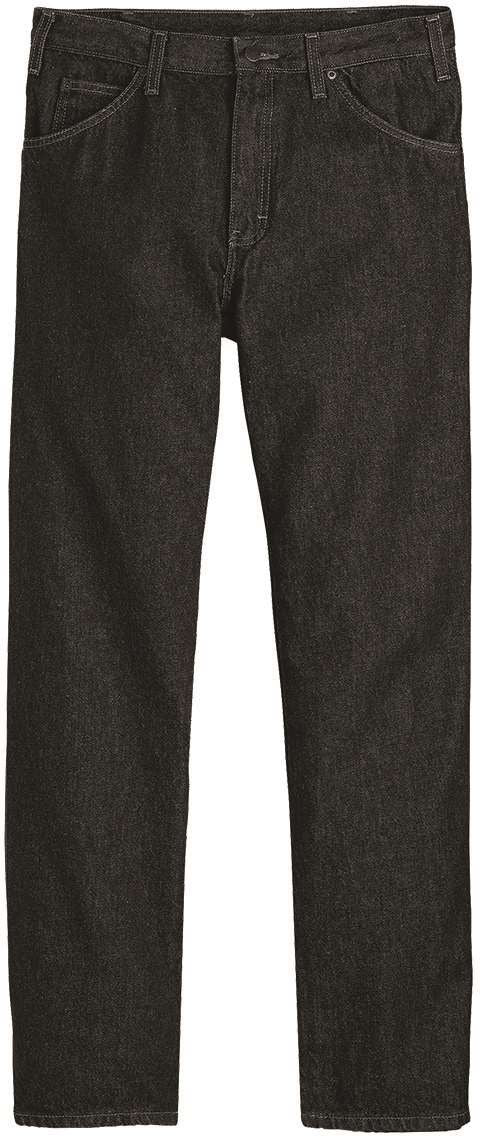 Front View of Black - 36I Industrial Jeans - C993