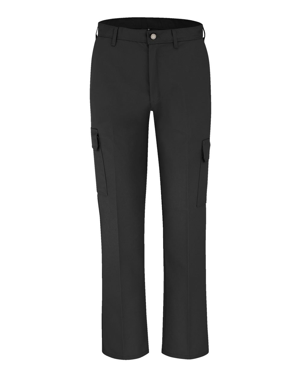 Front View of Black - 37 Unhemmed Industrial Cargo Pants - Extended Sizes - LP60EXT