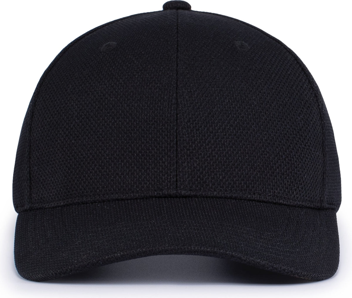 Front View of BLACK ADJUSTABLE WICKING MESH CAP