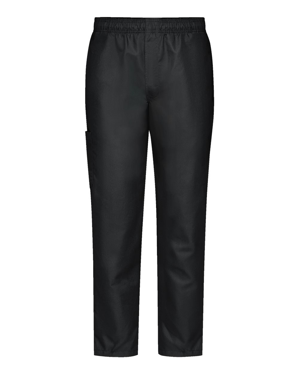 Front View of Black Airflow Chef Pants with Back Panels - 0P2M