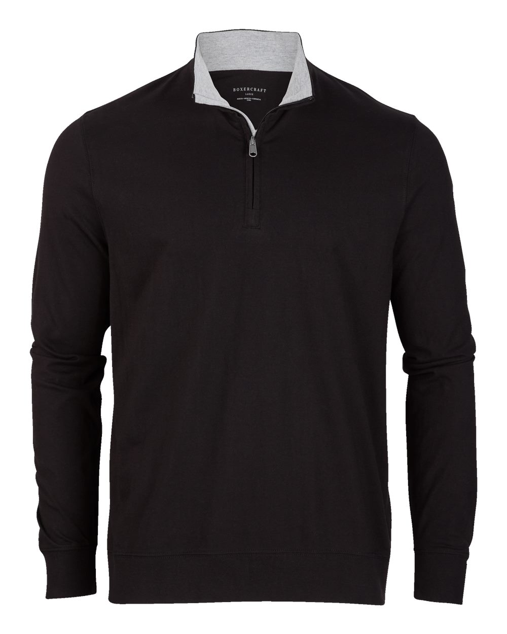 Front View of Black Alumni Quarter-Zip Pullover - BM5205
