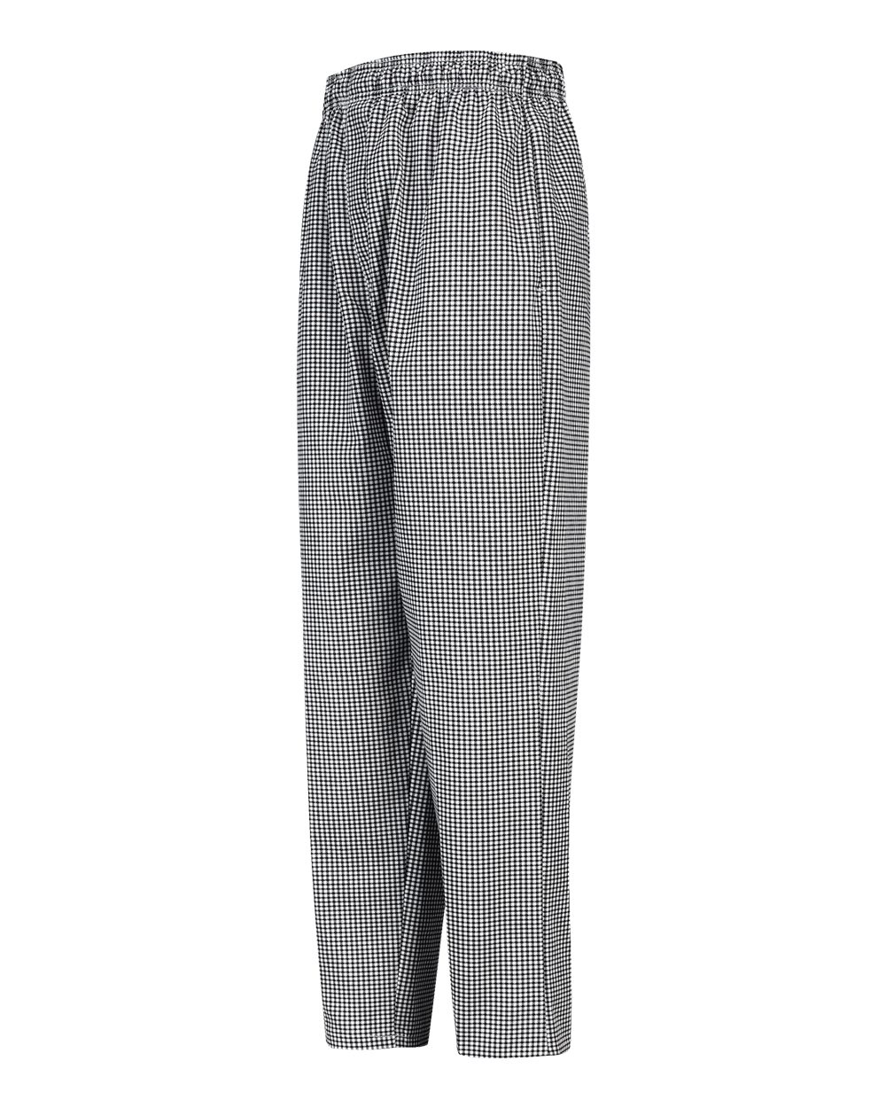 Front View of Black and White Check Baggy Chef Pants - 5360