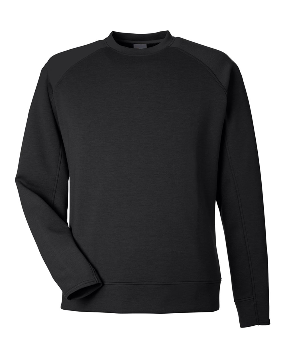 Front View of Black Apex Fleece Crewneck Sweatshirt - 8752