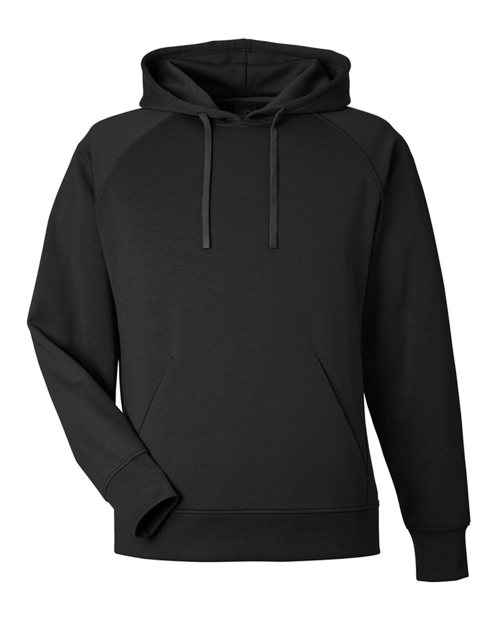 Front View of Black Apex Fleece Hooded Sweatshirt - 8750