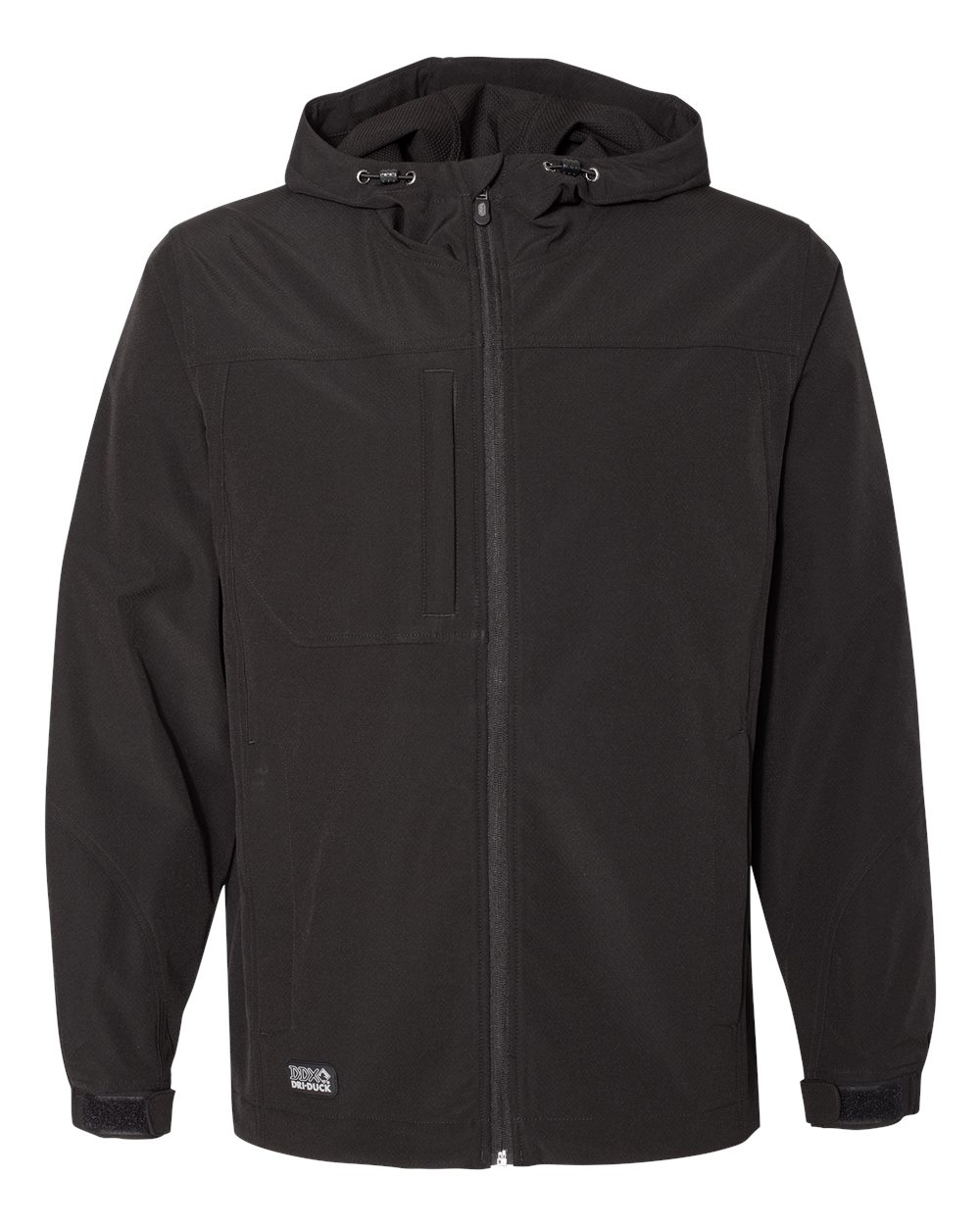 Front View of Black Apex Soft Shell Hooded Jacket - 5310