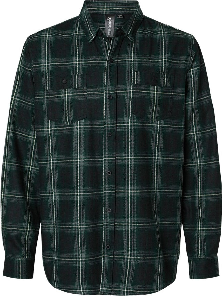 Front View of Black/ Army Perfect Flannel Work Shirt - 8220