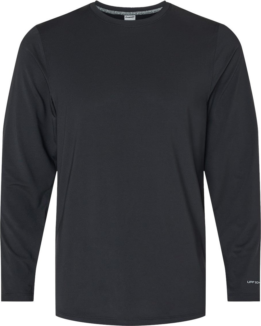 Front View of Black Aruba Extreme Performance Long Sleeve T-Shirt - 222