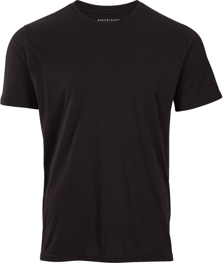 Front View of Black Basic Crew T-Shirt - BM2103