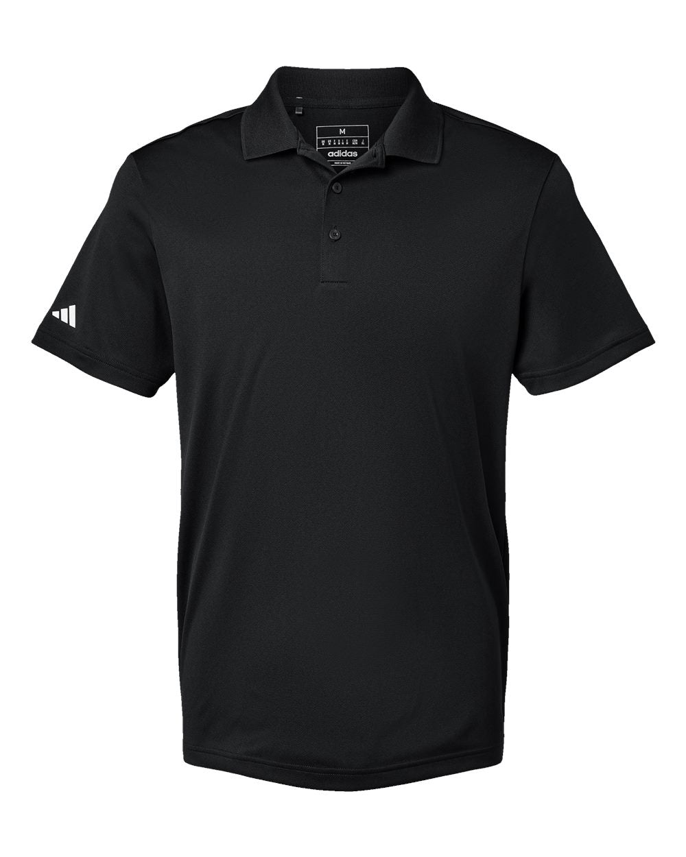 Front View of Black Basic Sport Polo - A430 plain