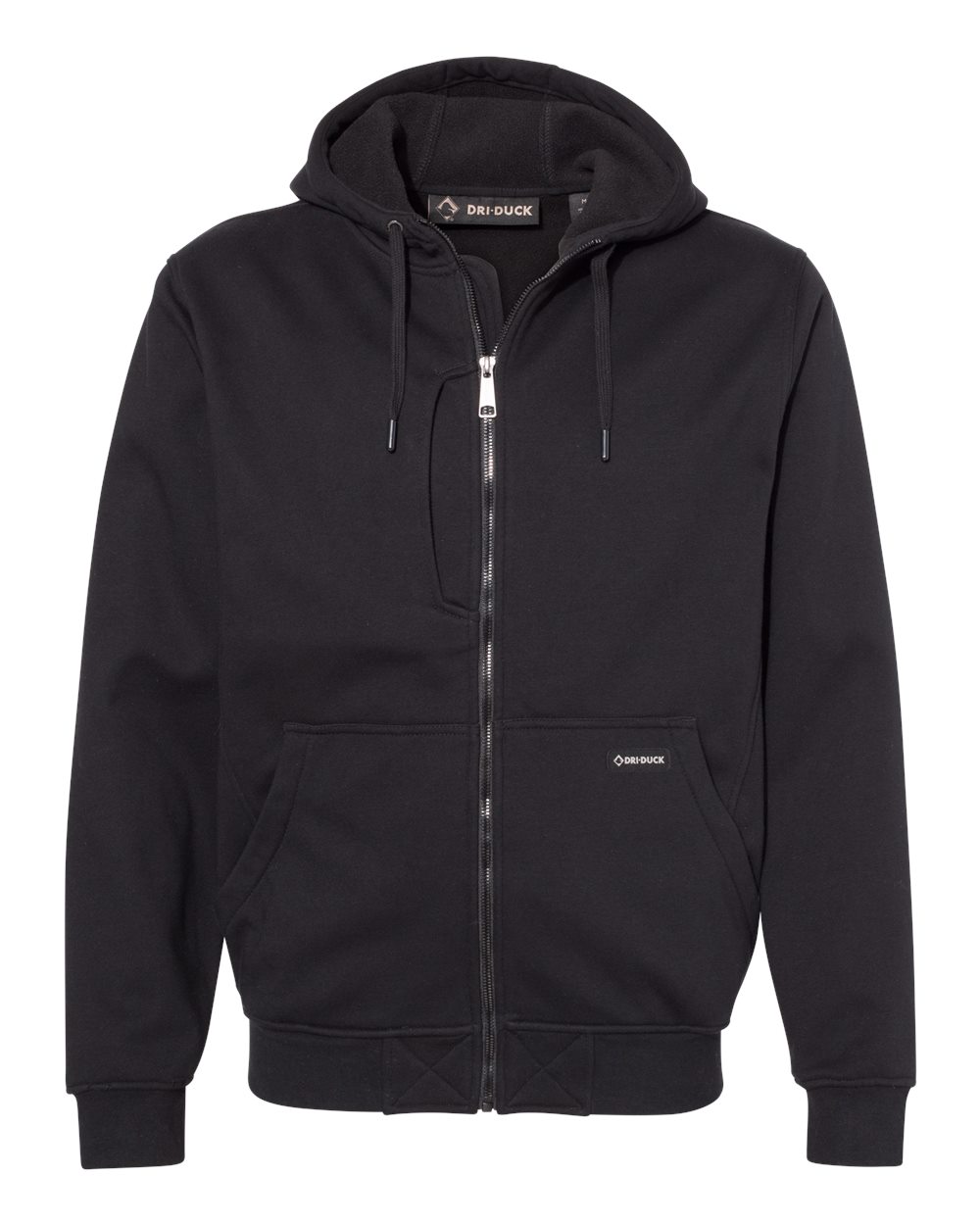Front View of Black Bateman Bonded Power Fleece 2.0 Full-Zip Jacket - 7040