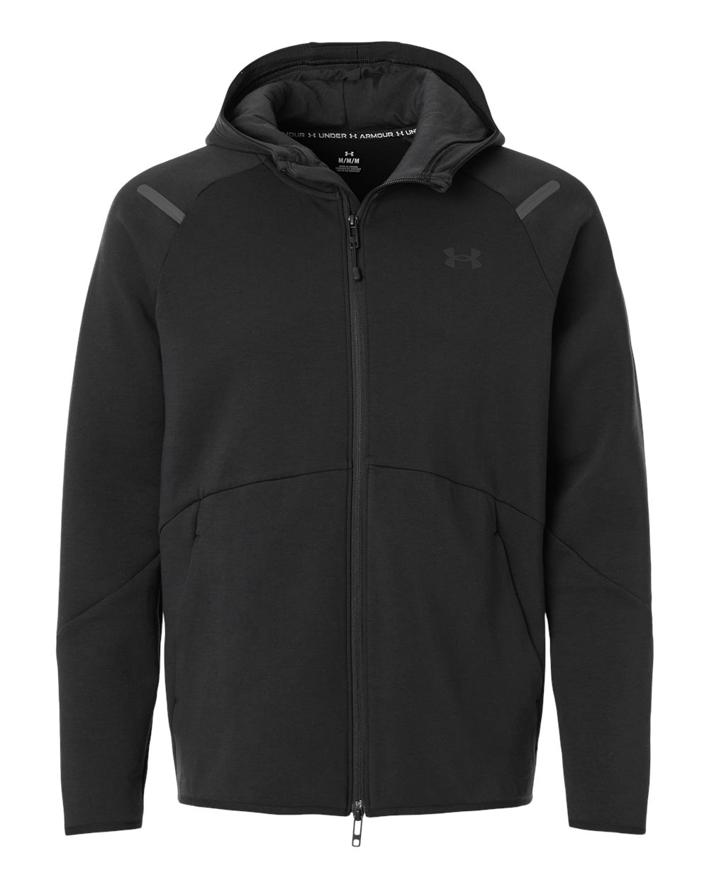 Front View of Black/ Black Men&#39;s Unstoppable Fleece Full-Zip - 1379806