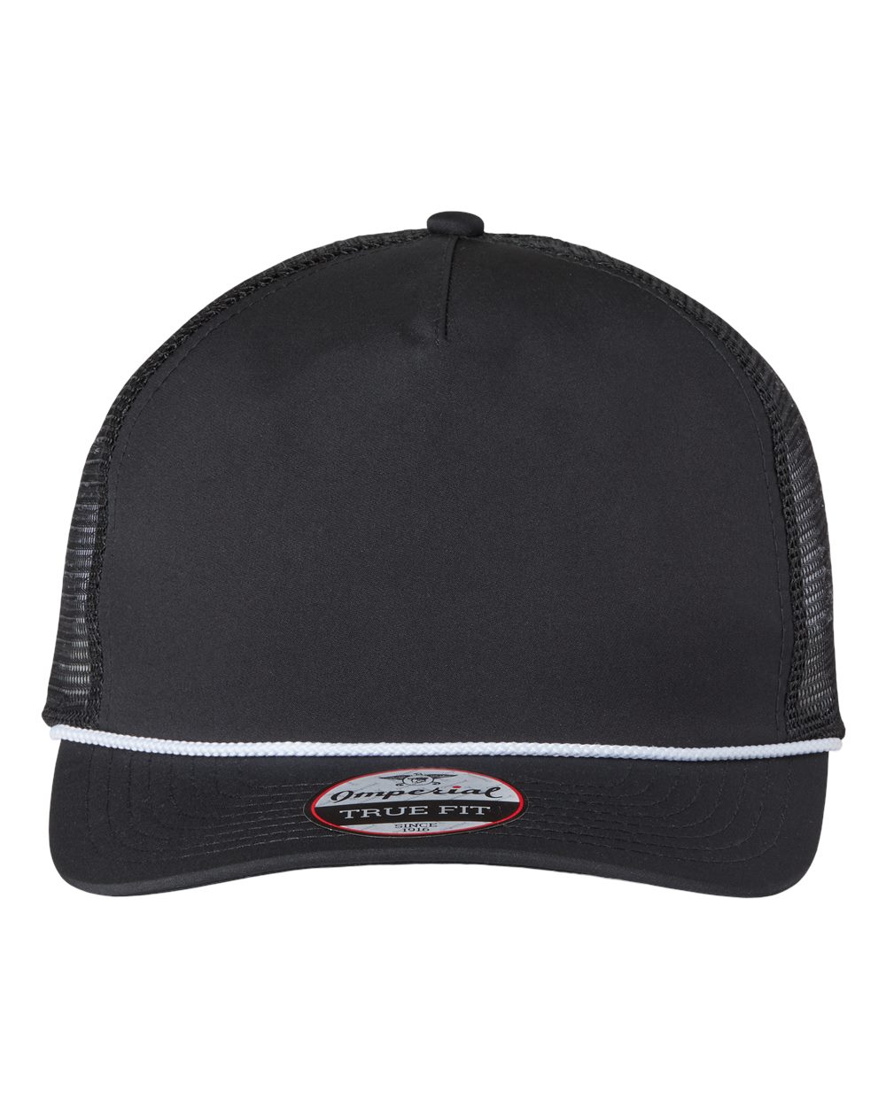 Front View of Black/ Black/ White The Rabble Rouser Cap - 5055