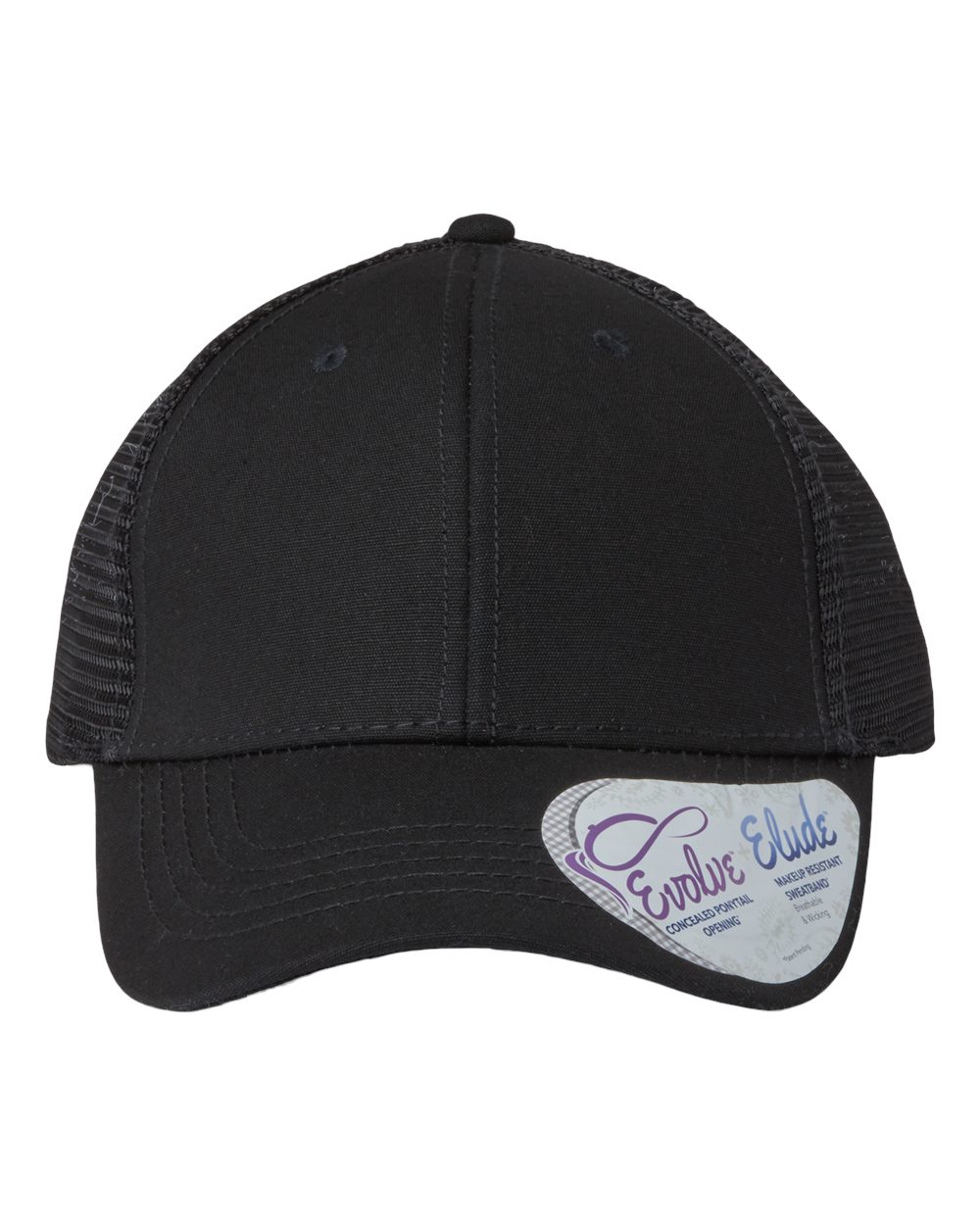 Black/ Black Women's Modern Trucker Cap - CHARLIE