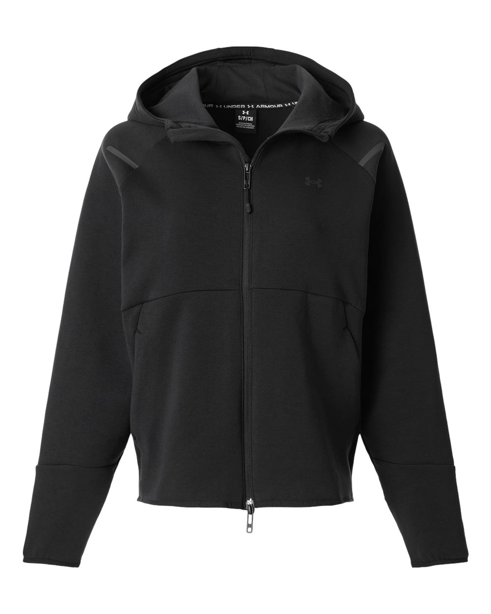 Front View of Black/ Black Women's Unstoppable Fleece Full-Zip - 1379842
