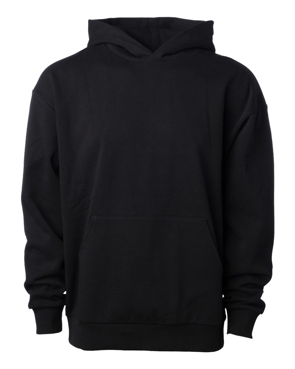 Front View of Black Boulevard Heavyweight Hooded Sweatshirt - IND330BLV