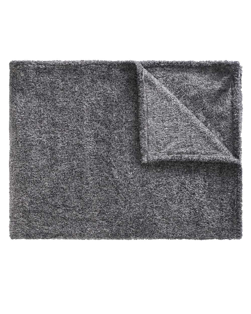 Front View of Black Boundary Shag Blanket - 8465