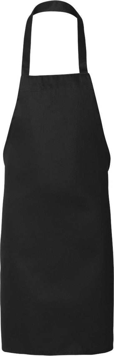 Front View of Black Butcher Apron - Q2010