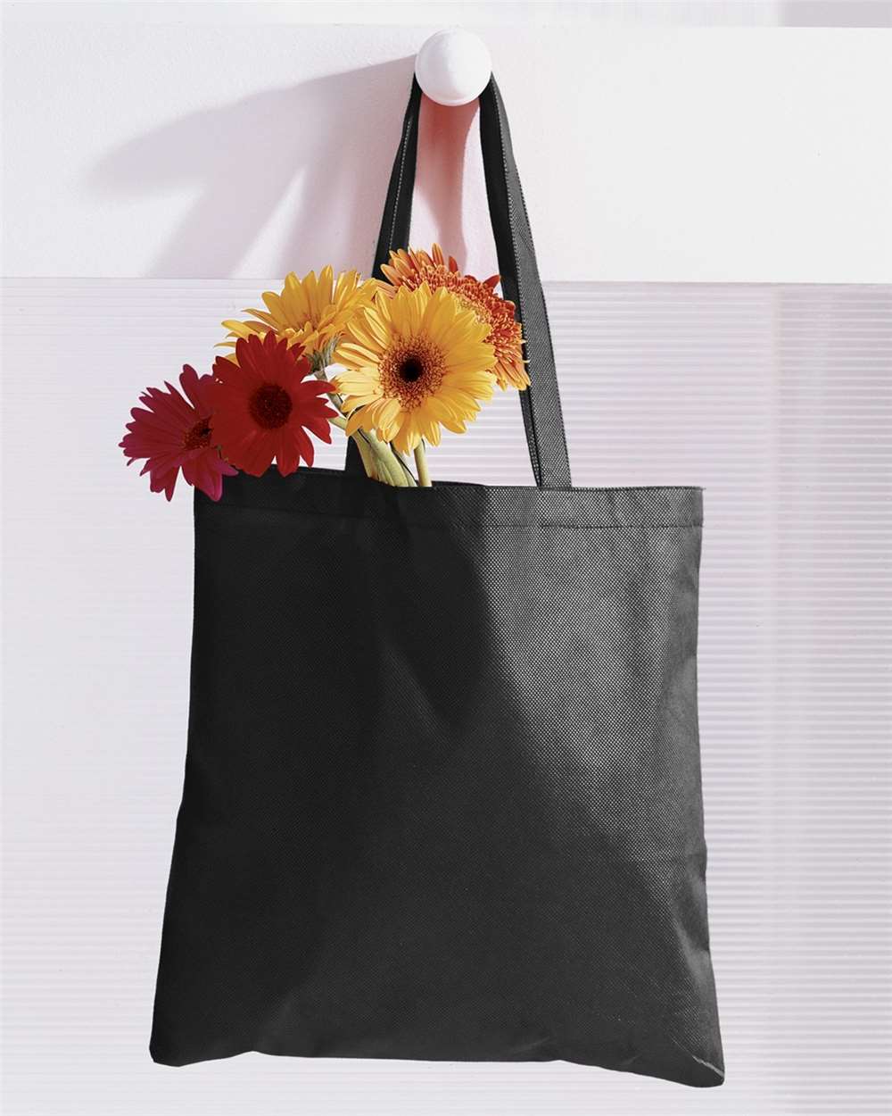 Front View of Black Canvas Tote - BE003