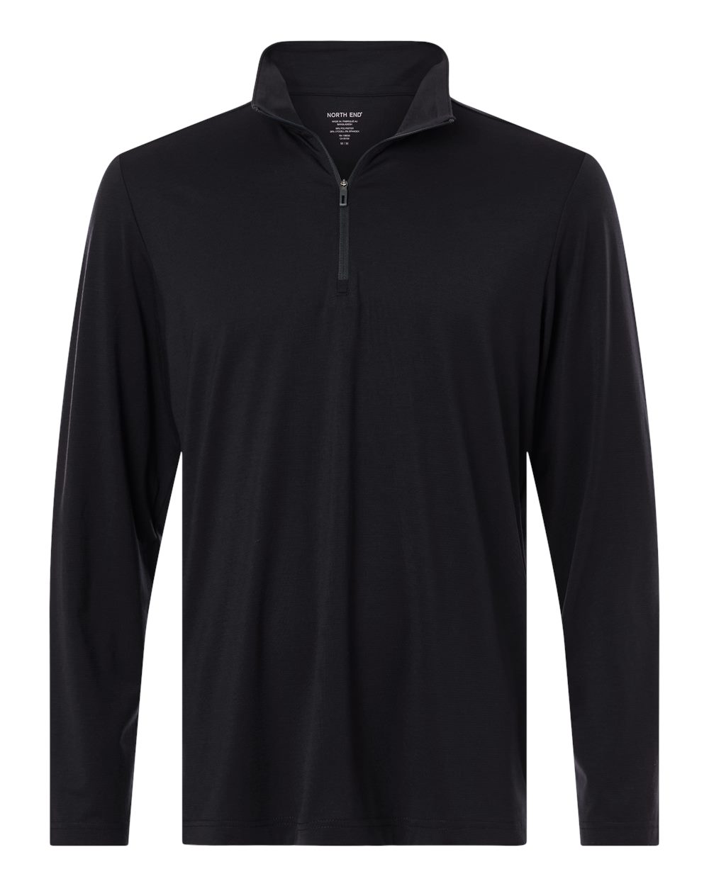 Front View of Black/ Carbon Men's JAQ Stretch Performance Quarter-Zip - NE405 plain