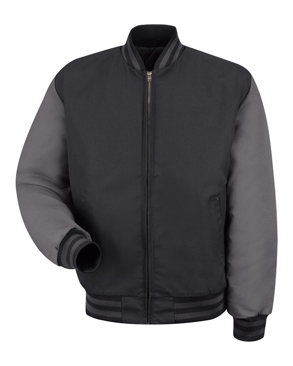Front View of Black/ Charcoal Duo-Tone Team Jacket - JT40