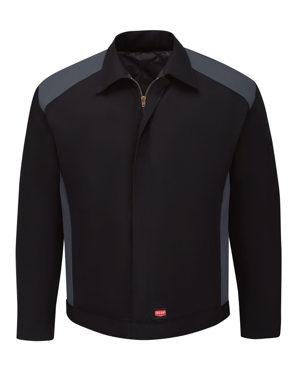 Front View of Black/ Charcoal Performance Crew Jacket - JY20