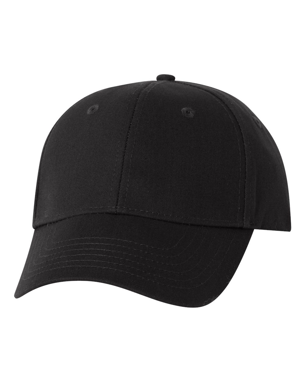 Front View of Black Chino Cap - VC600