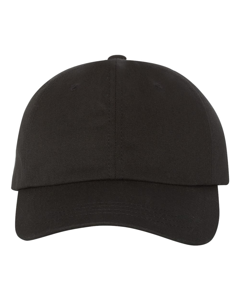 Front View of Black Classic Dad Hat - 6245CM
