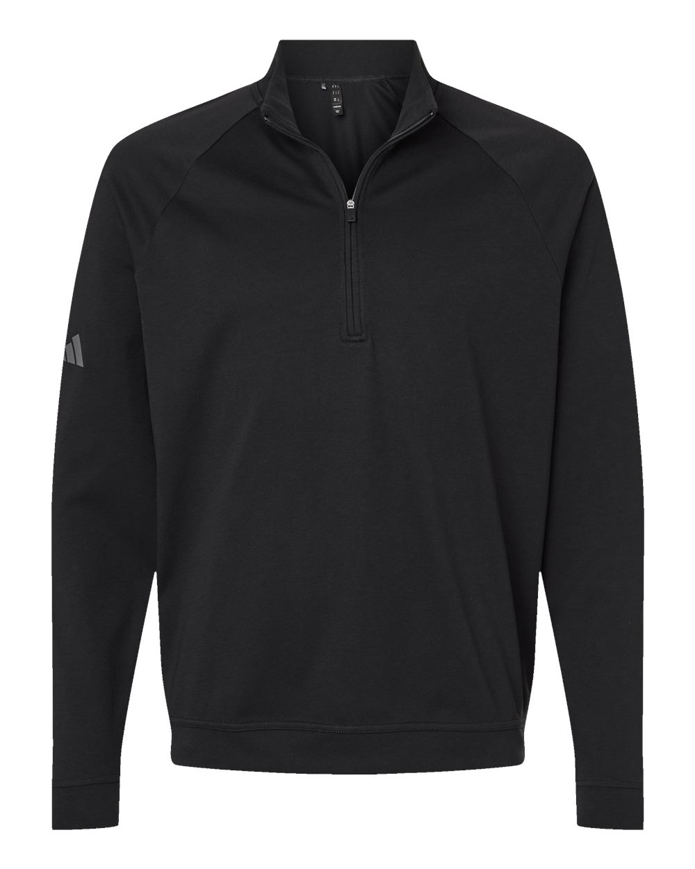 Front View of Black Club Quarter-Zip Pullover - A598