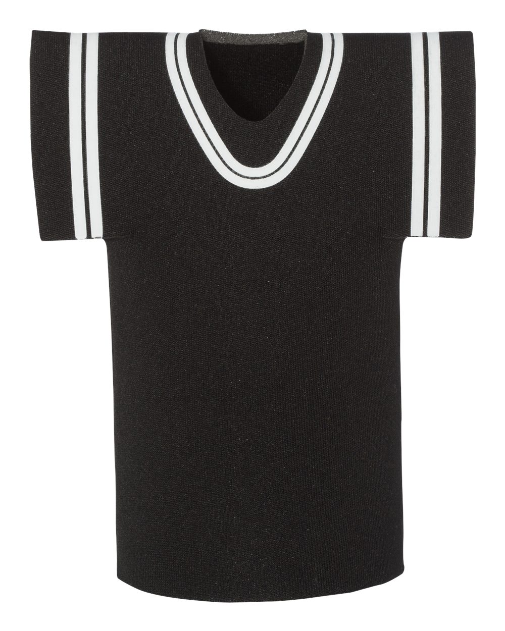 Front View of Black Collapsible Jersey Foam Can & Bottle Holder - FT008