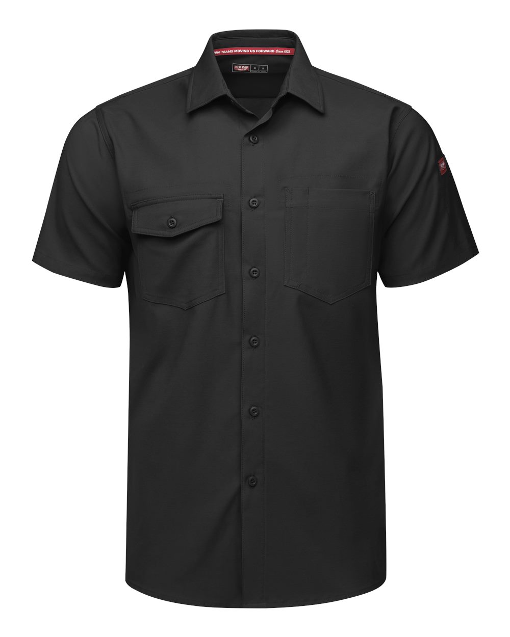 Front View of Black Cooling Work Shirt - TSM2