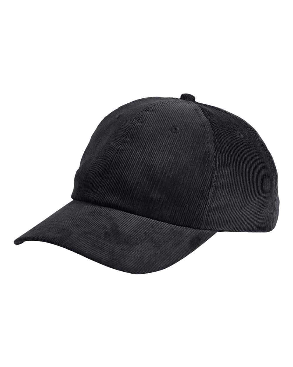 Front View of Black Corduroy Cap - BA703 plain