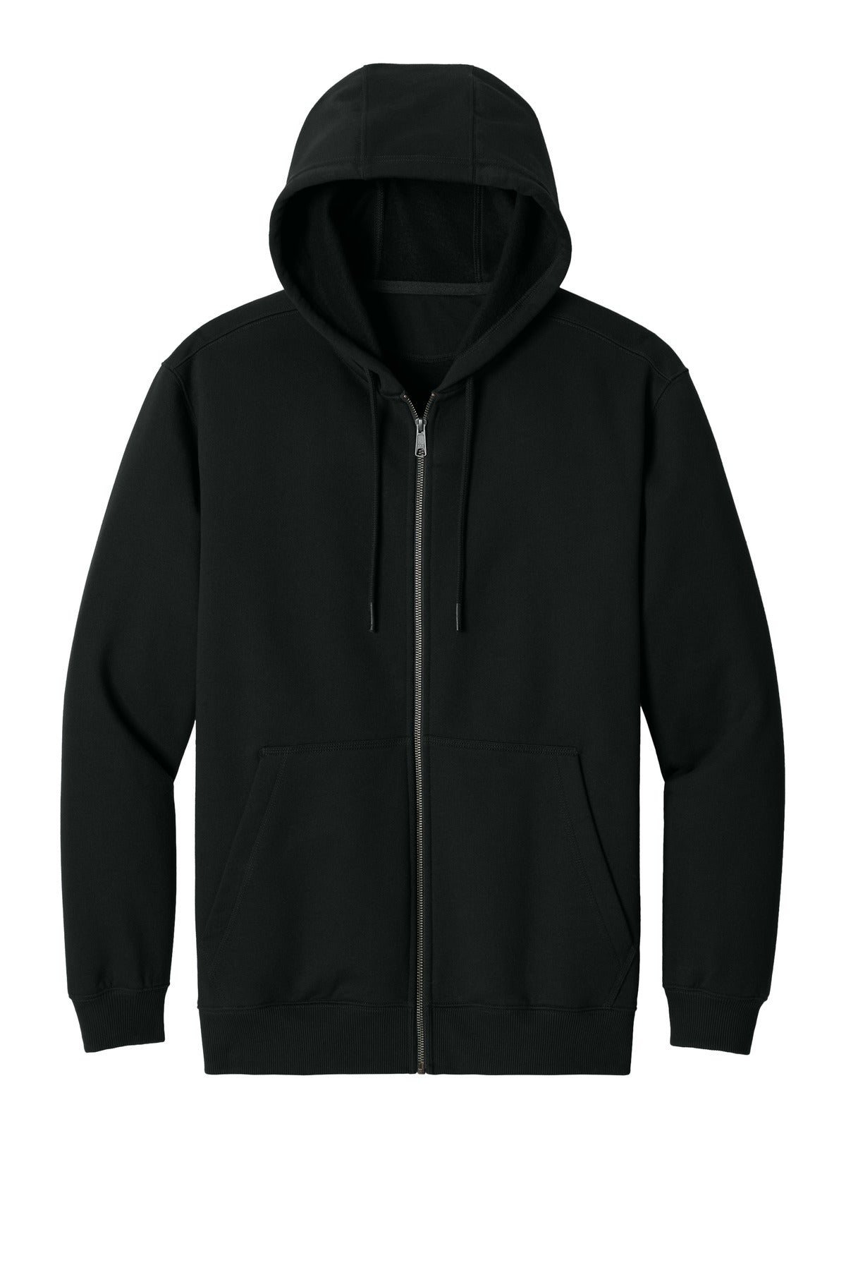 Front View of Black CornerStone Tough Fleece Full-Zip Hoodie CSF631