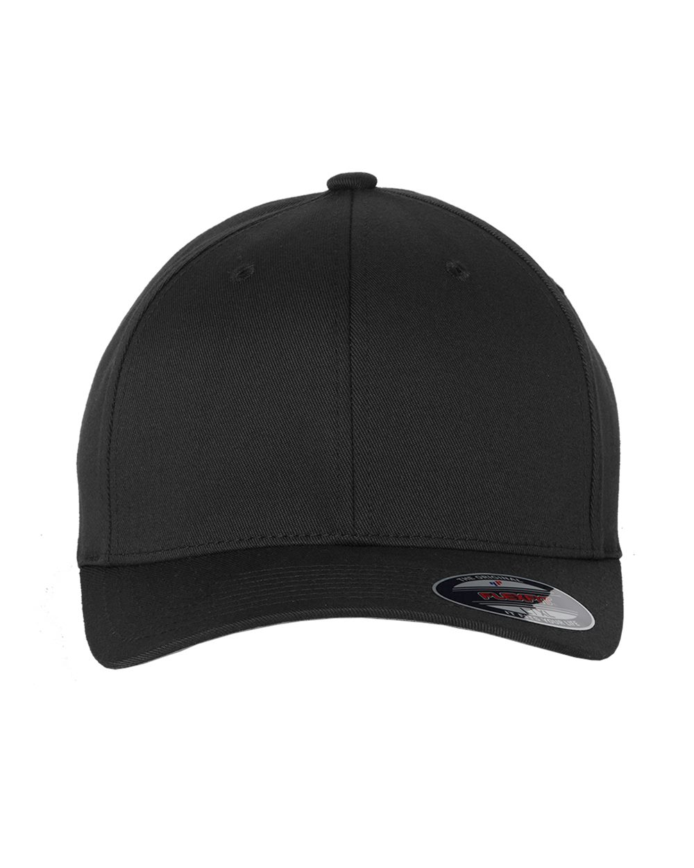 Front View of Black Cotton Blend Cap - 6277