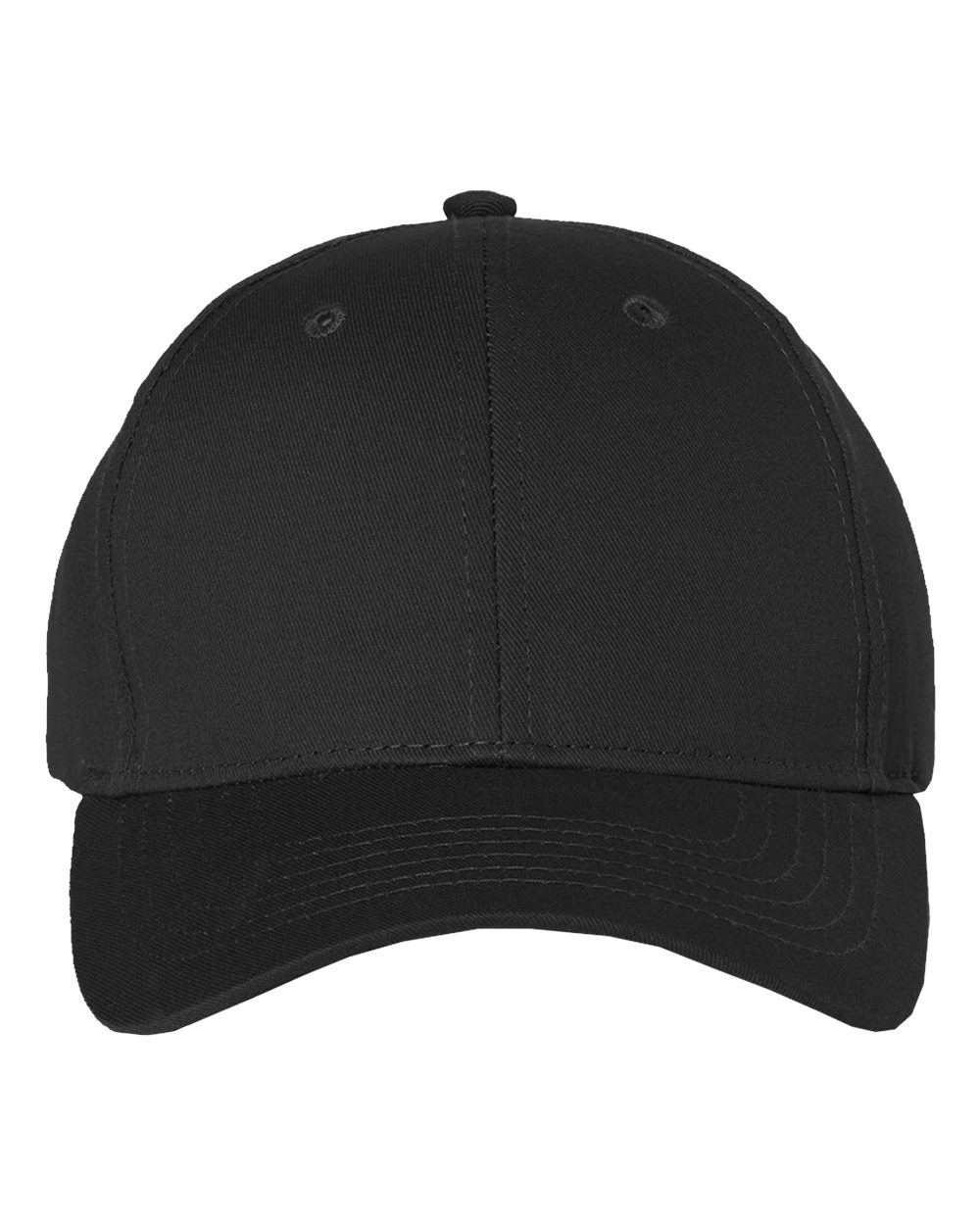 Front View of Black Cotton Twill Cap - 2260