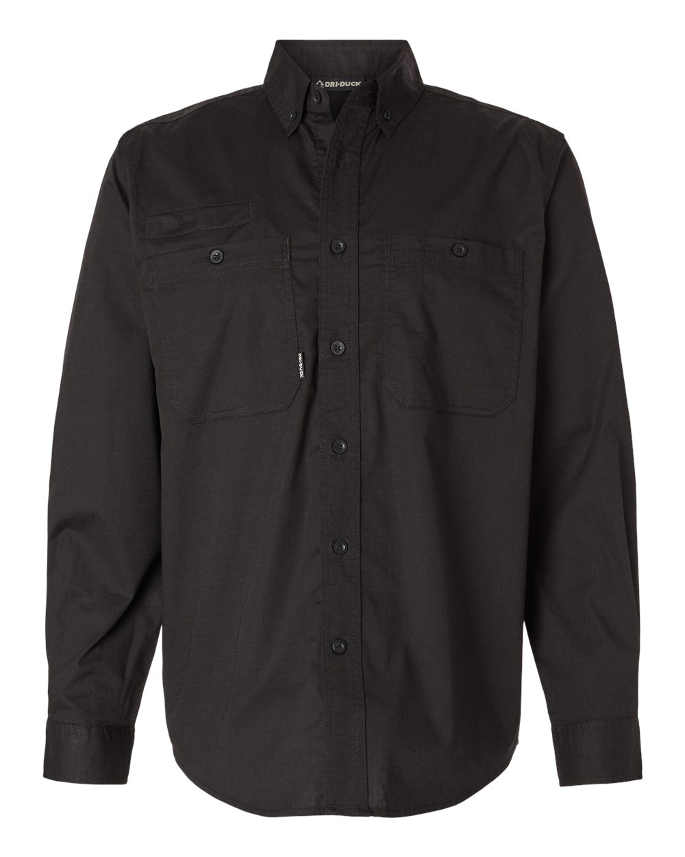 Front View of Black Craftsman Woven Shirt - 4450T