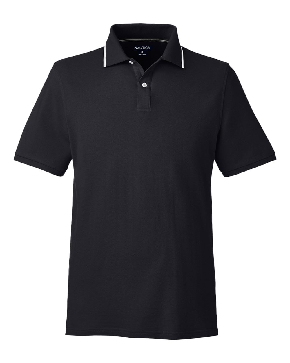 Front View of Black Deck Polo - N17165