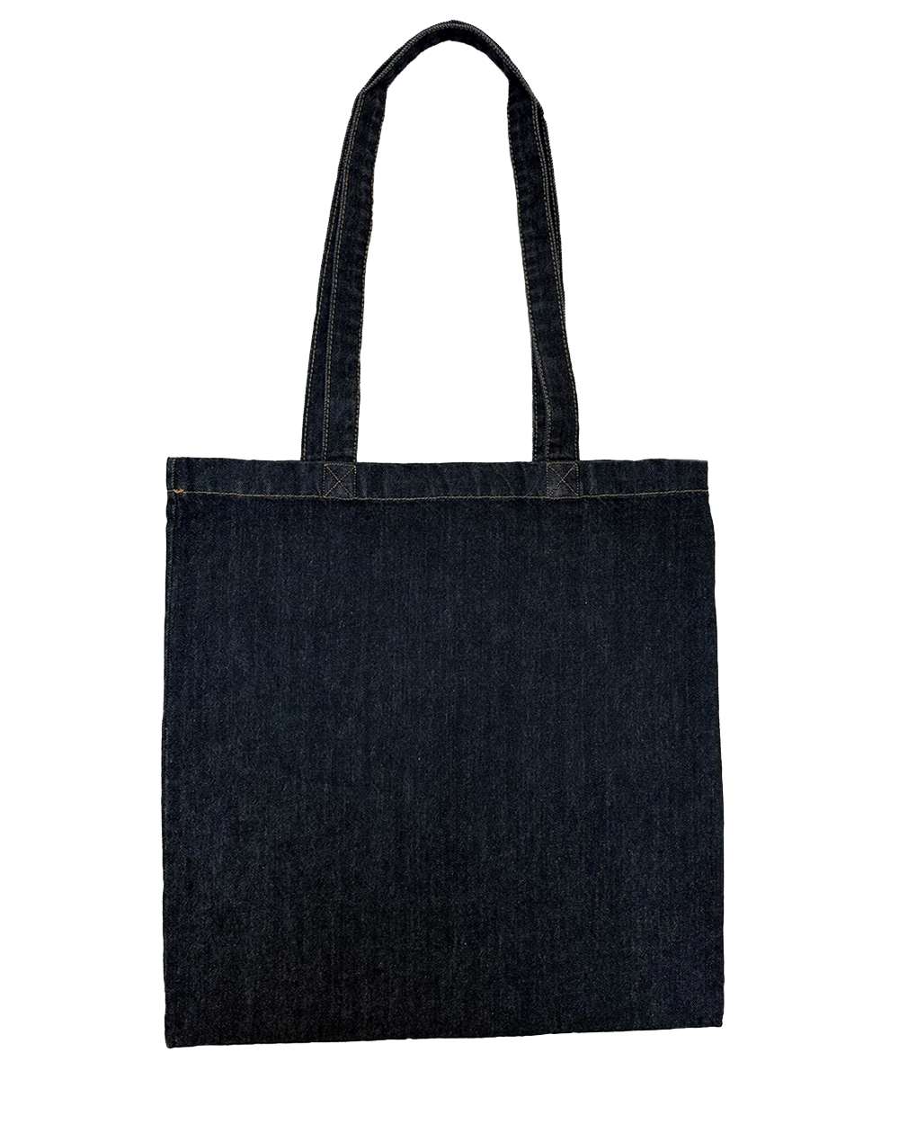Front View of Black Denim Denim Tote - 7760A
