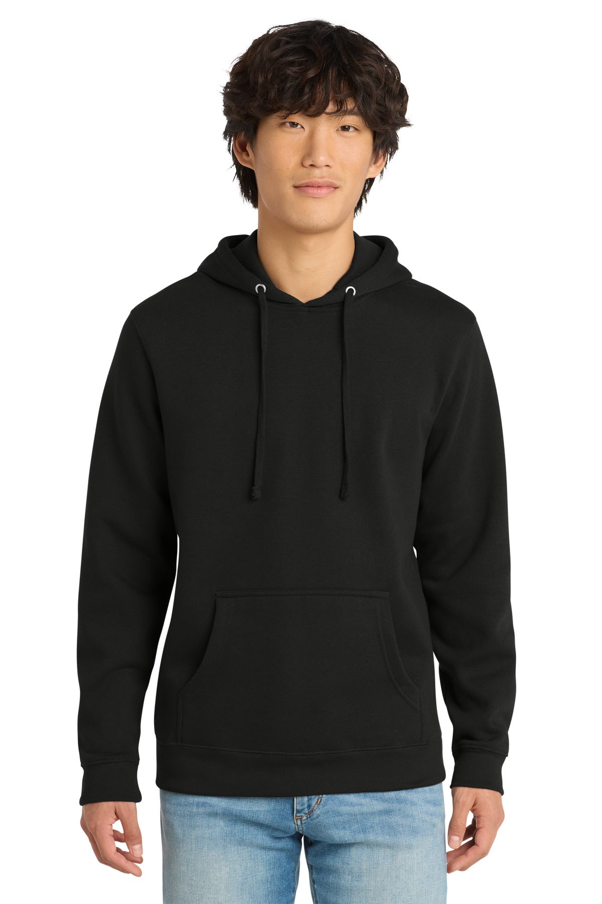 Front View of Black District V.I.T. Fleece Hoodie DT6100