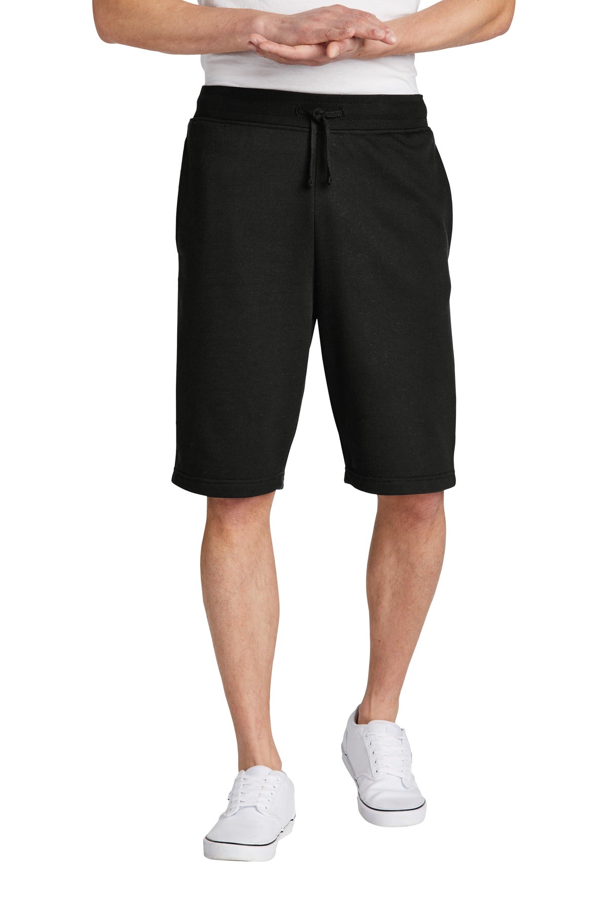Front View of Black District V.I.T. Fleece Short DT6108