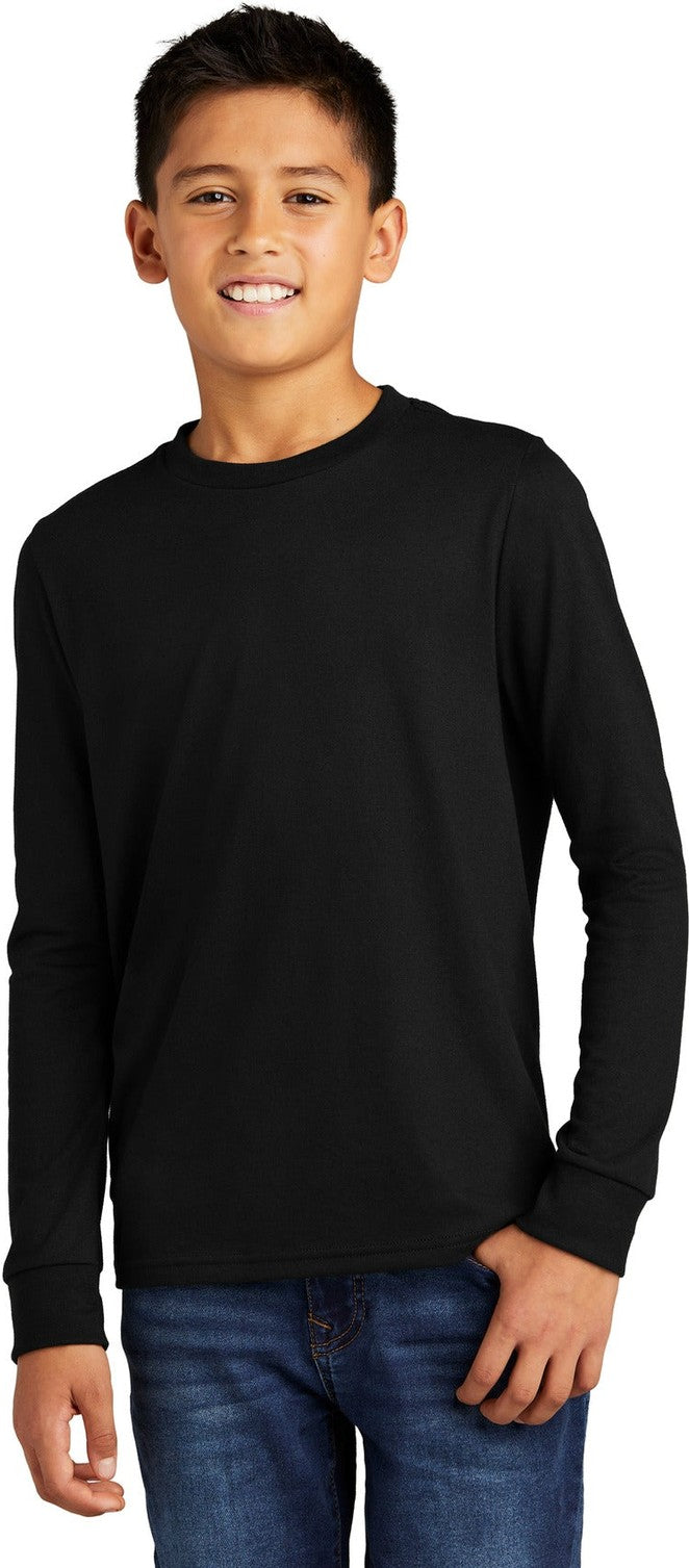 Front View of Black District Youth Perfect Tri Long Sleeve Tee DT132Y