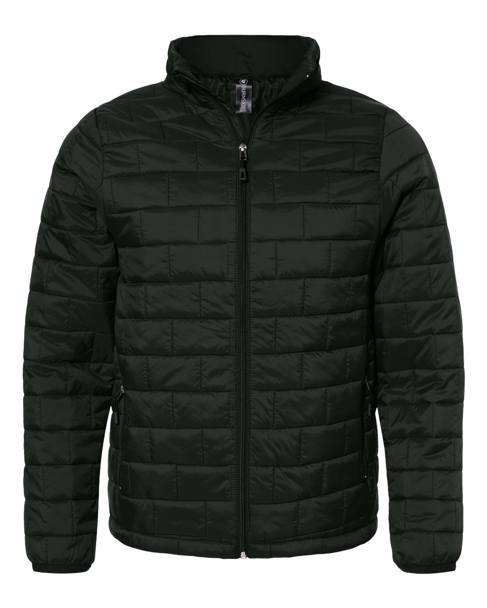 Front View of Black Elemental Puffer Jacket - 8713