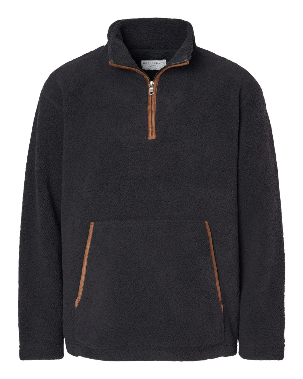 Front View of Black Everest Quarter-Zip Fleece Pullover - BM8510